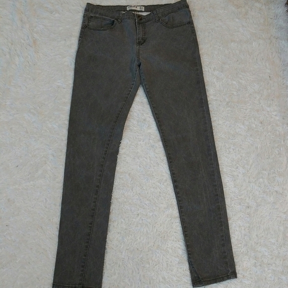 Cotton On Black Gray Leopard Print High Rise Zip Up Straight Leg Color Jean - Picture 2 of 8